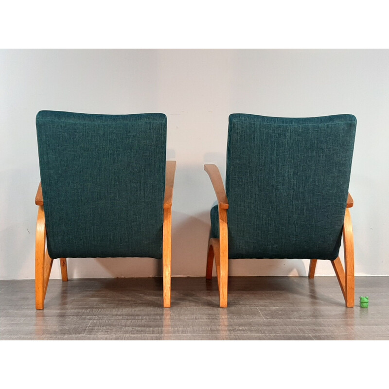 Pair of vintage Halabala armchairs by Thonet, Czechoslovakia 1930