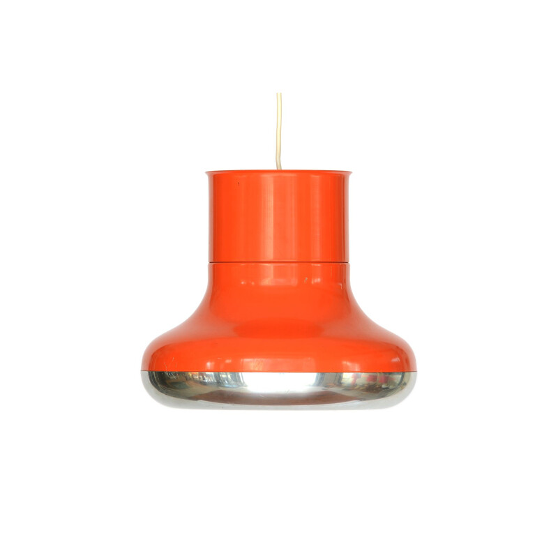 Vintage orange pendant light "Fluga" by Hemi, Sweden, 1970