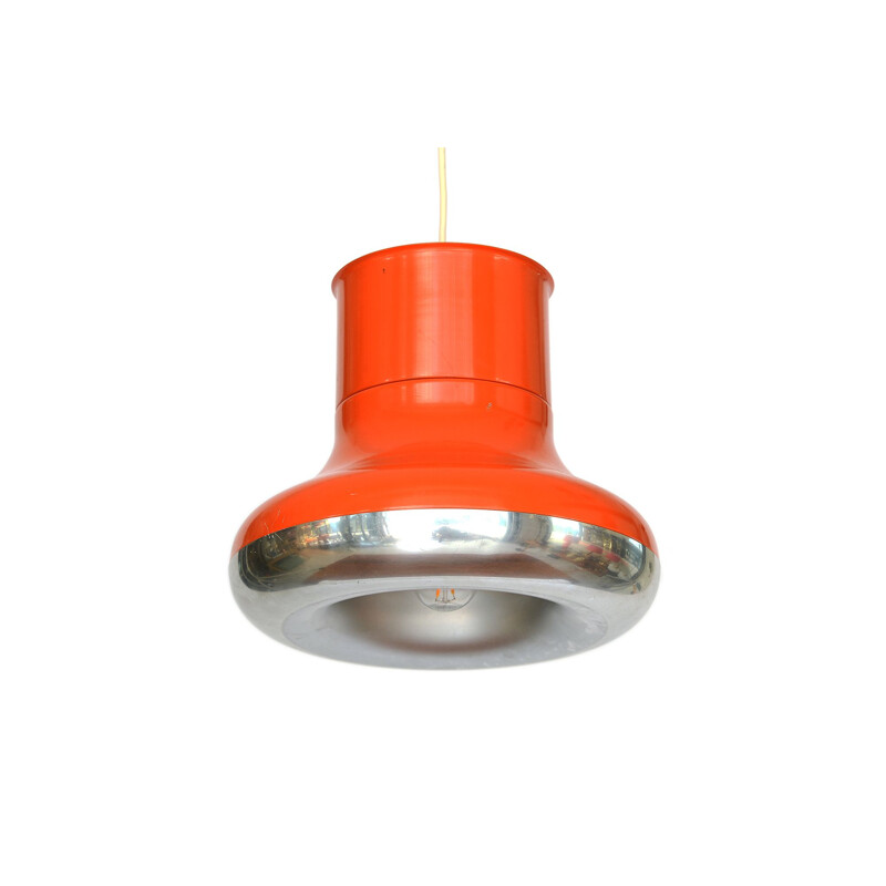 Vintage orange pendant light "Fluga" by Hemi, Sweden, 1970