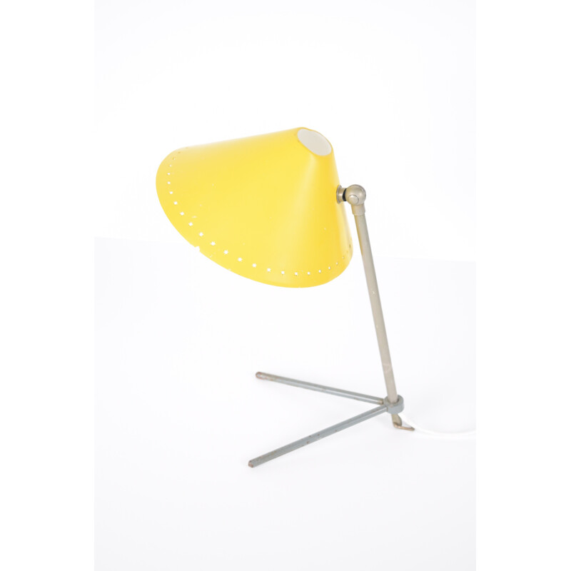 "Pinokkio" Hala Zeist table lamp in yellow metal, H. BUSQUET - 1950s