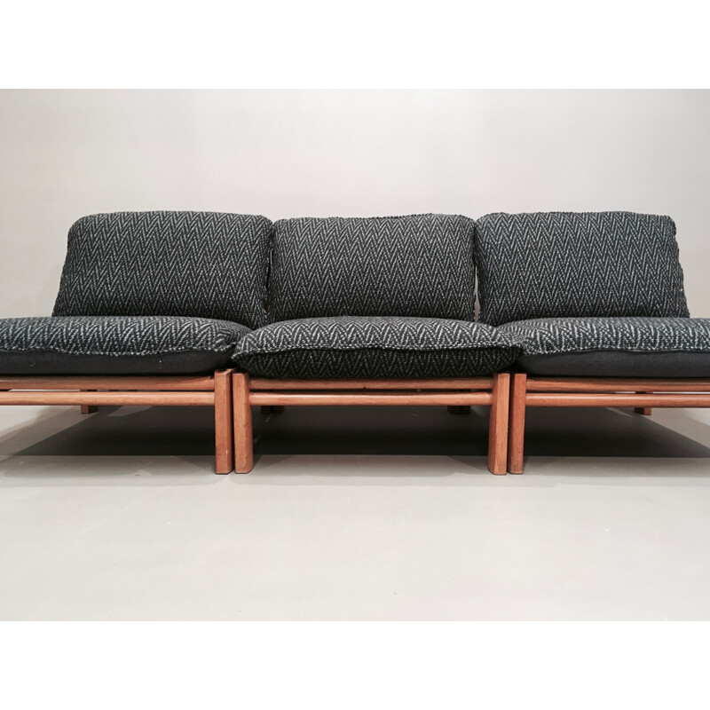 5-piece modular solid oak vintage set, scandinavian design, 1960