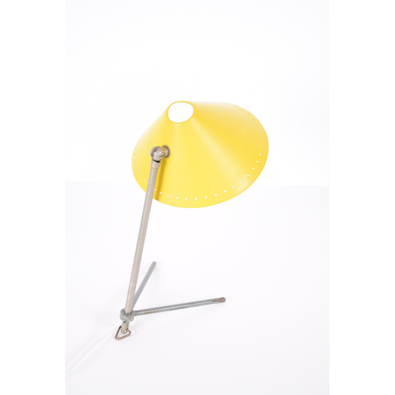 "Pinokkio" Hala Zeist table lamp in yellow metal, H. BUSQUET - 1950s