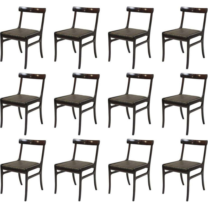 Conjunto de 12 cadeiras em mogno vintage