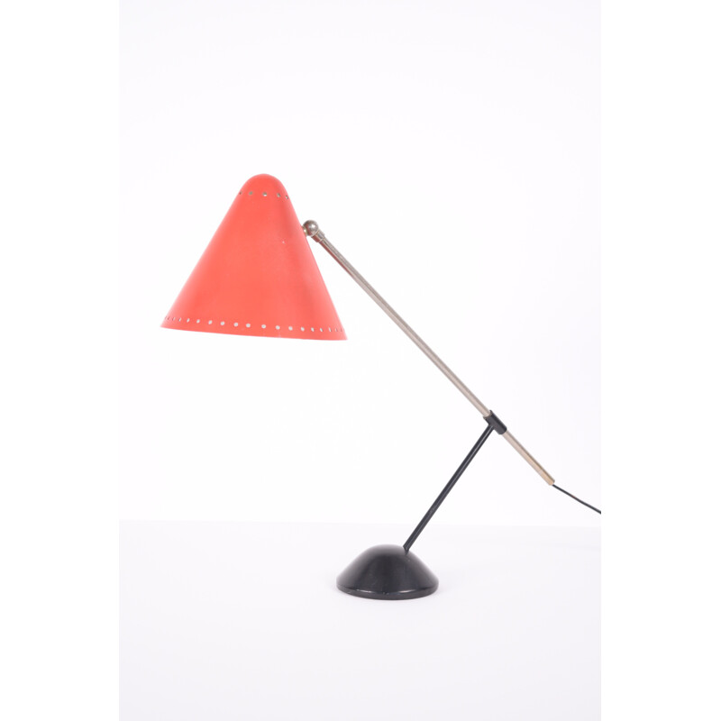 Lampe à poser Artimeta rouge en métal, Floris H. FIEDELDIJ - 1956