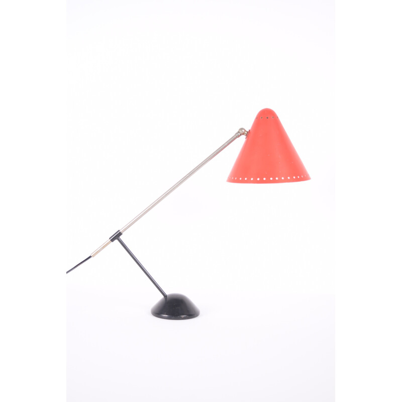 Artimeta table lamp in red metal, Floris H. FIEDELDIJ - 1956