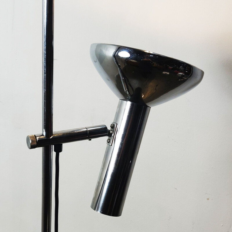 Vintage chrome floor lamp with 1 spotlight from So2lken leuhten