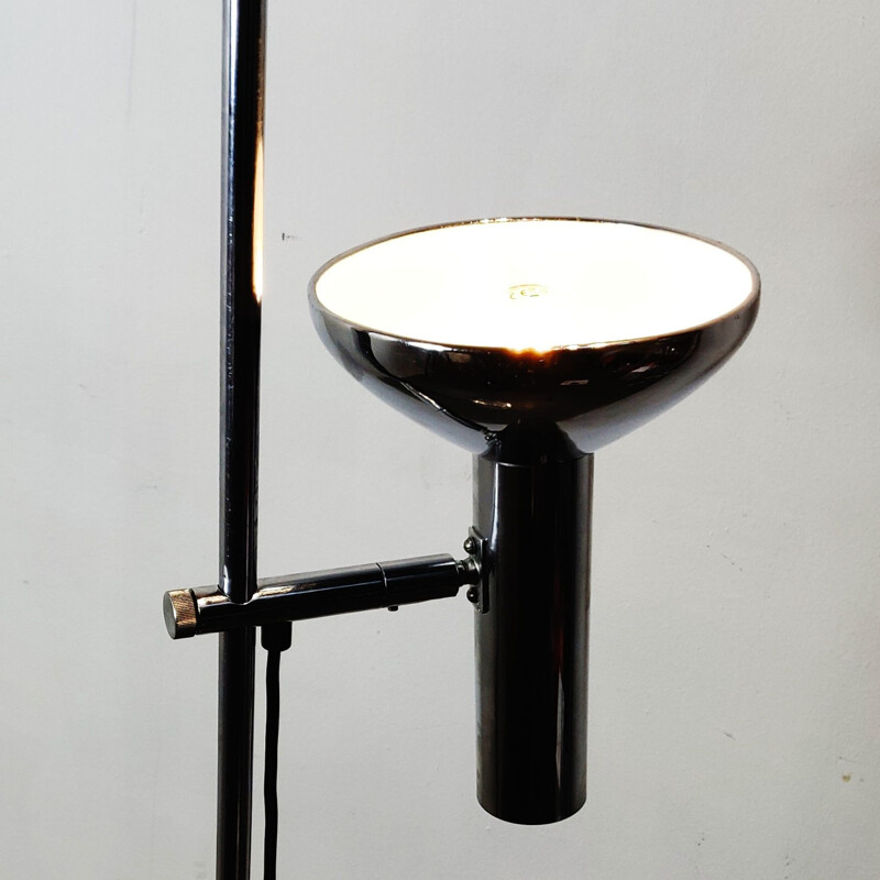 Vintage chromen vloerlamp met 1 spot van So2lken leuhten