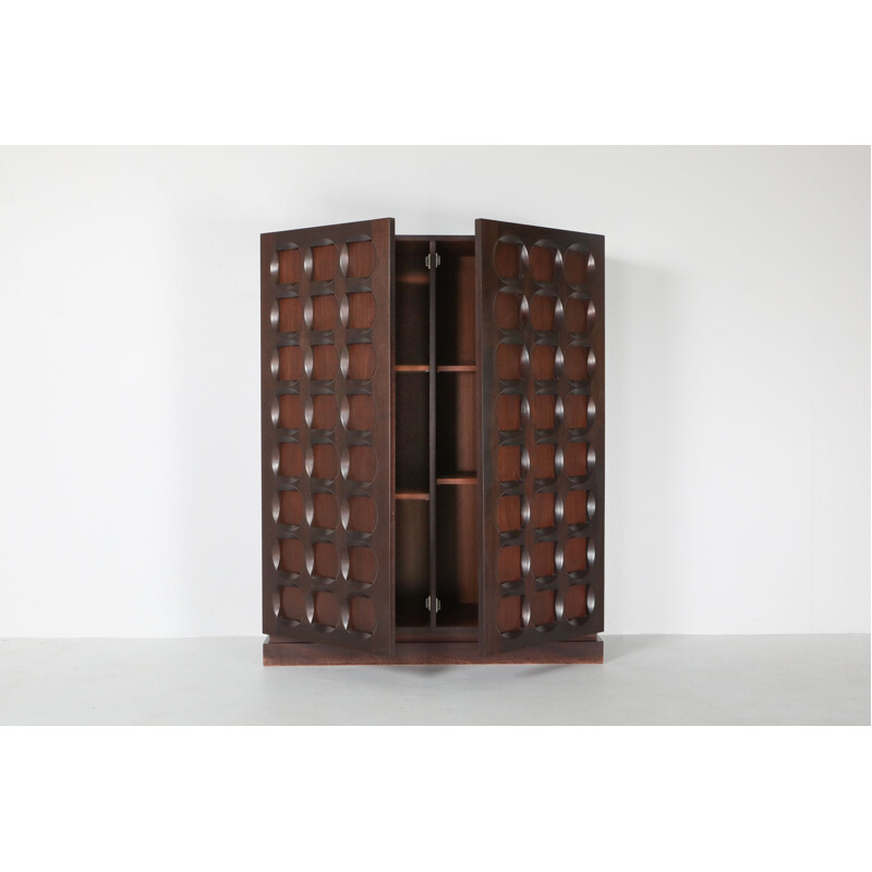 Mahogany vintage cabinet by De Coene, 1970s