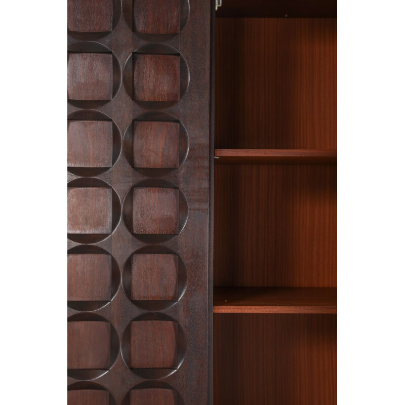 Mahogany vintage cabinet by De Coene, 1970s