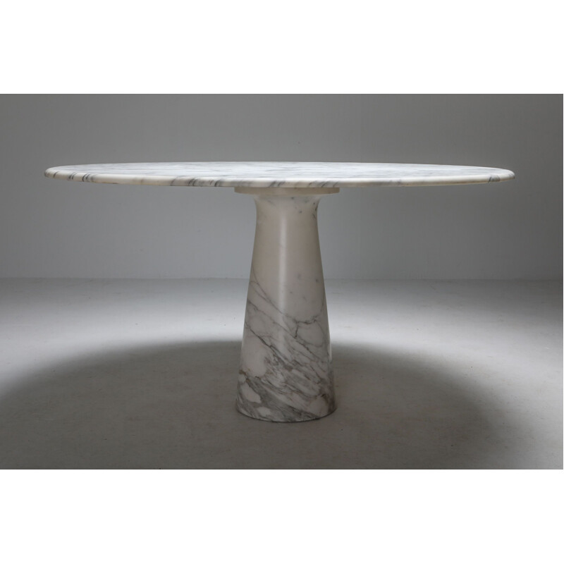 Table à repas Calacatta vintage en marbre d'Angelo Mangiarotti pour Skipper, 1972