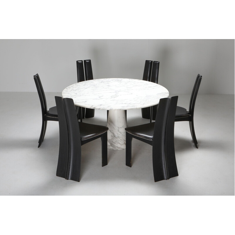 Marble vintage Calacatta dining table by Angelo Mangiarotti for Skipper, 1972