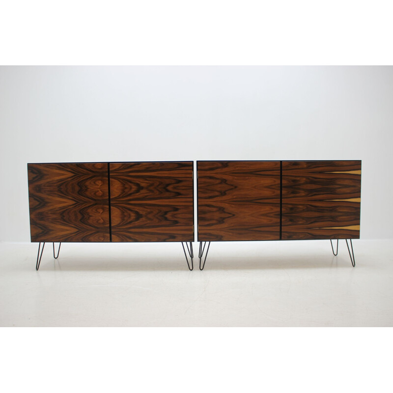 Pair of rosewood vintage sideboard by Omann Jun, 1960s