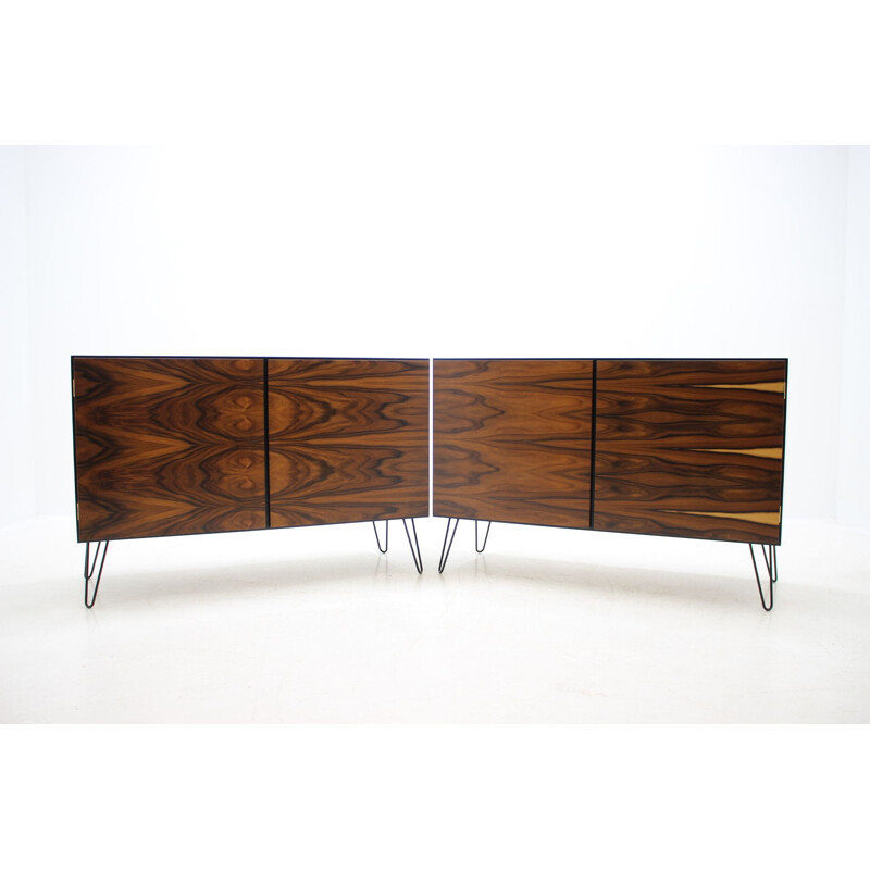 Pair of rosewood vintage sideboard by Omann Jun, 1960s