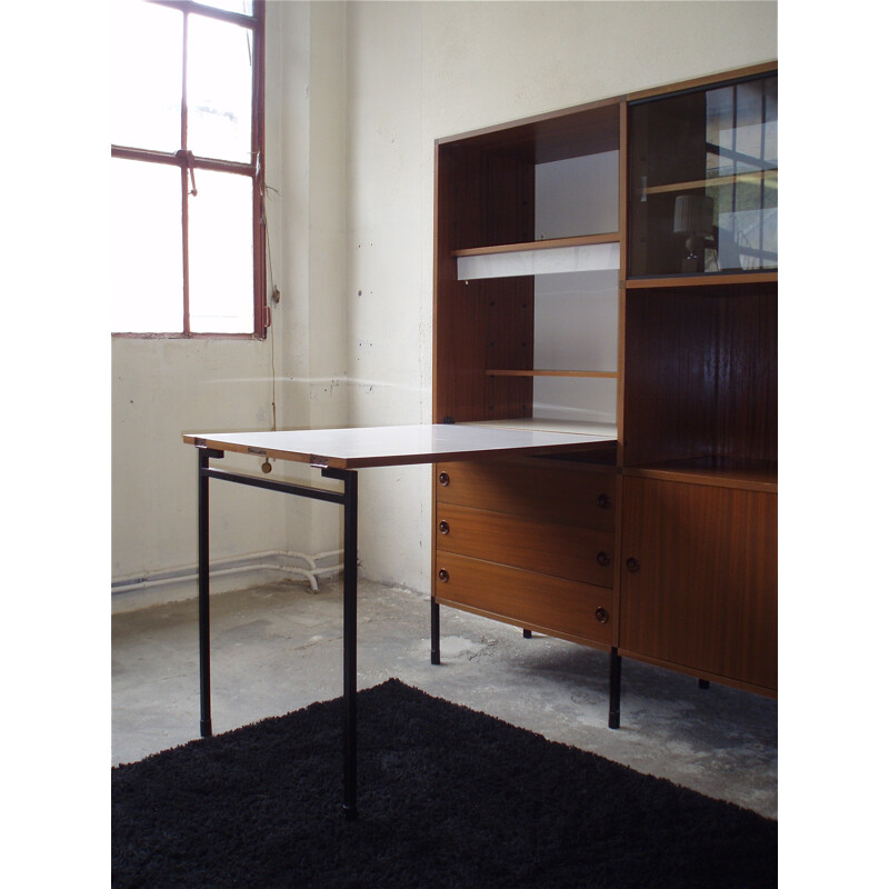 Modular Minvielle storage system in teak, A.R.P. - 1955