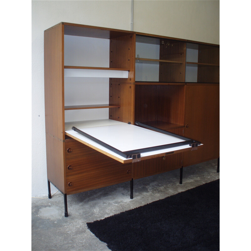 Modular Minvielle storage system in teak, A.R.P. - 1955