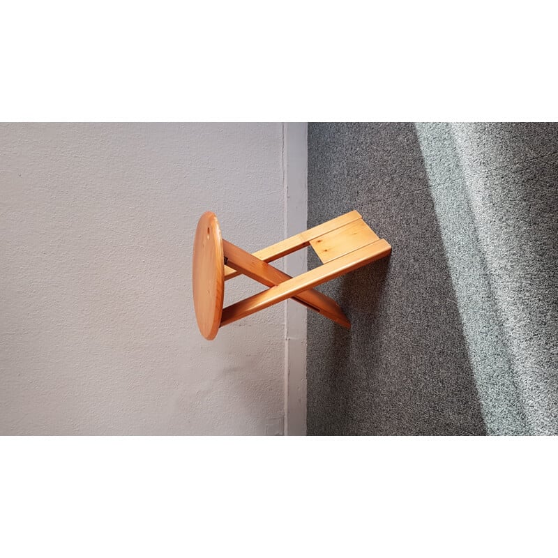Vintage folding stool in wood