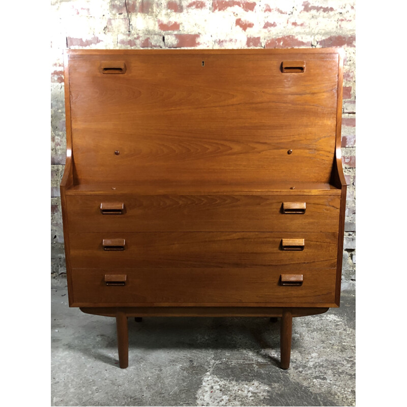 Secrétaire scandinave en teck vintage par Børge Mogensen pour Søborg