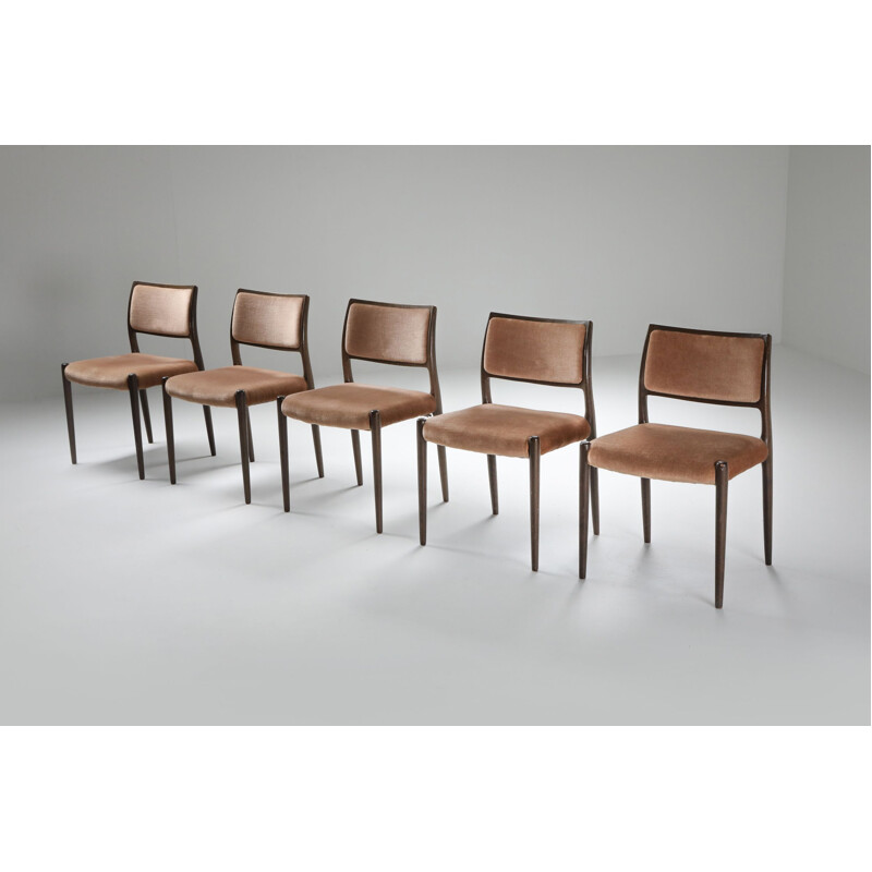 Ensemble de 5 chaises à repas vintage par Möller, 1960