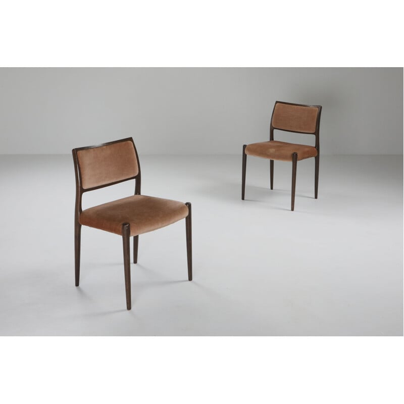 Ensemble de 5 chaises à repas vintage par Möller, 1960