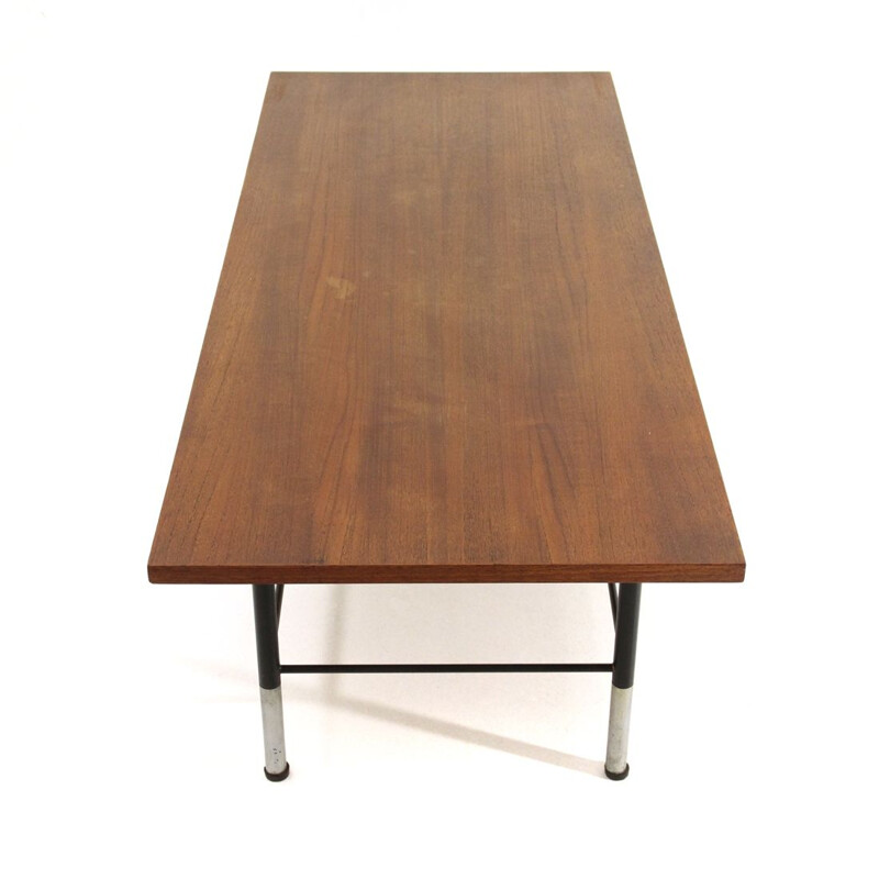 Table basse rectangulaire vintage en teck, 1950