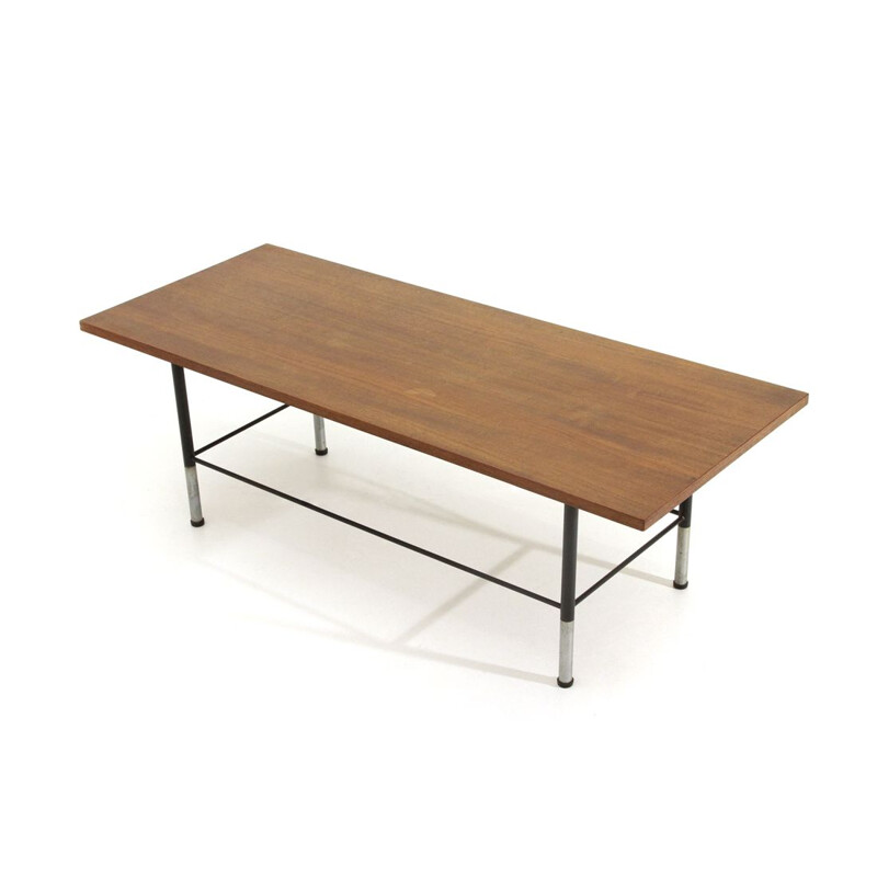 Table basse rectangulaire vintage en teck, 1950