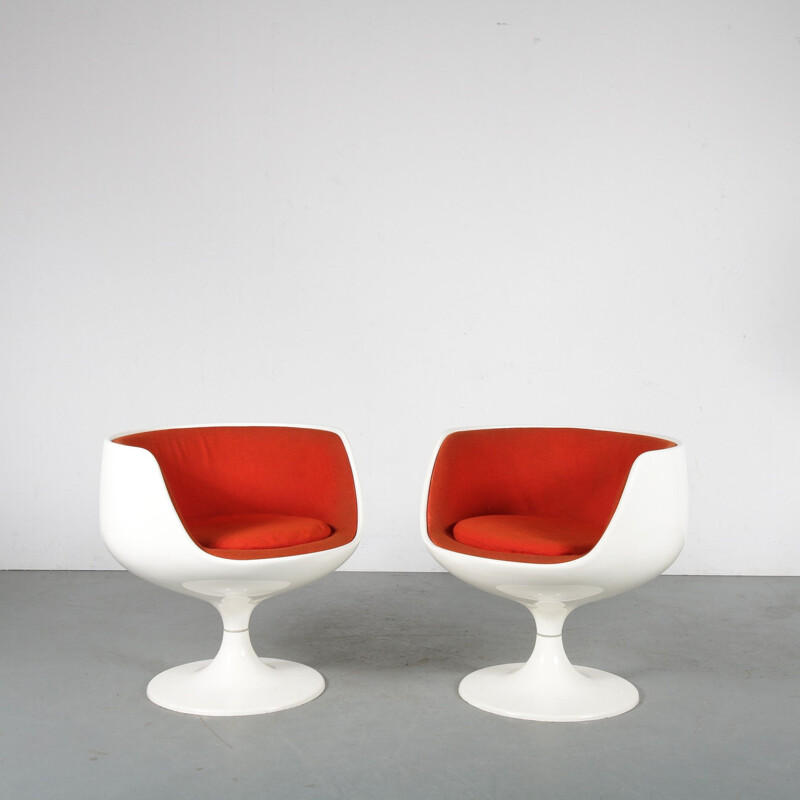 Pair of vintage "Cognac Chairs" by Eero Aarnio for Asko, Finland, 1960