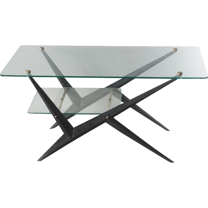 Vintage double top coffee table Angelo Ostuni, 1955