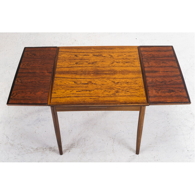 Table danoise vintage en palissandre à rallonge de Poul Hundevad pour Hundevad & Co, 1960