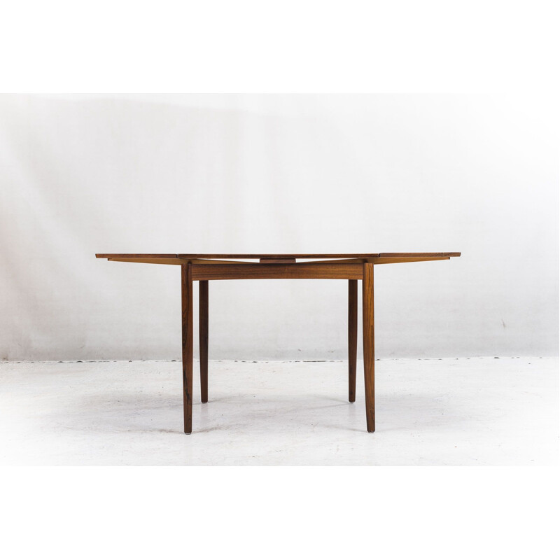 Table danoise vintage en palissandre à rallonge de Poul Hundevad pour Hundevad & Co, 1960