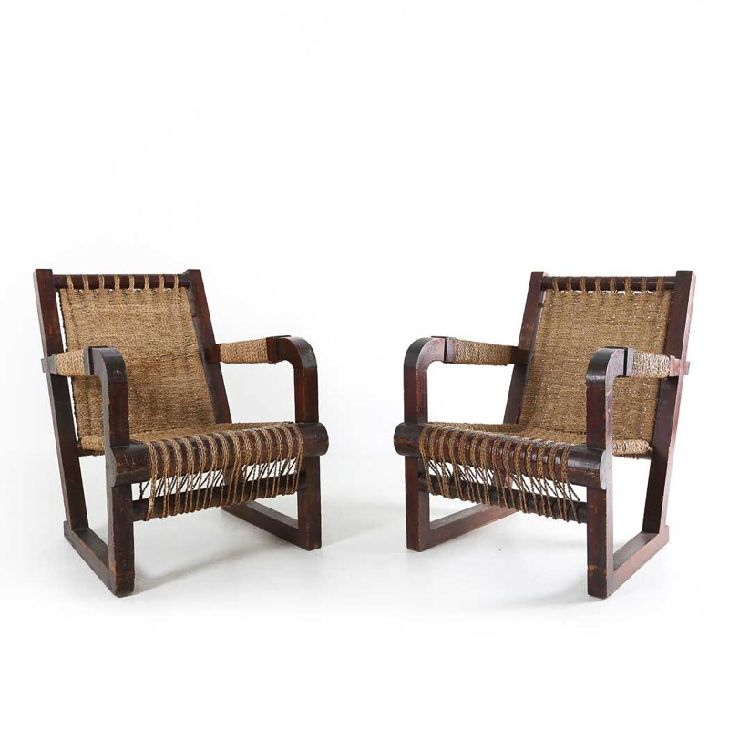 Pair of vintage French Art Deco chairs