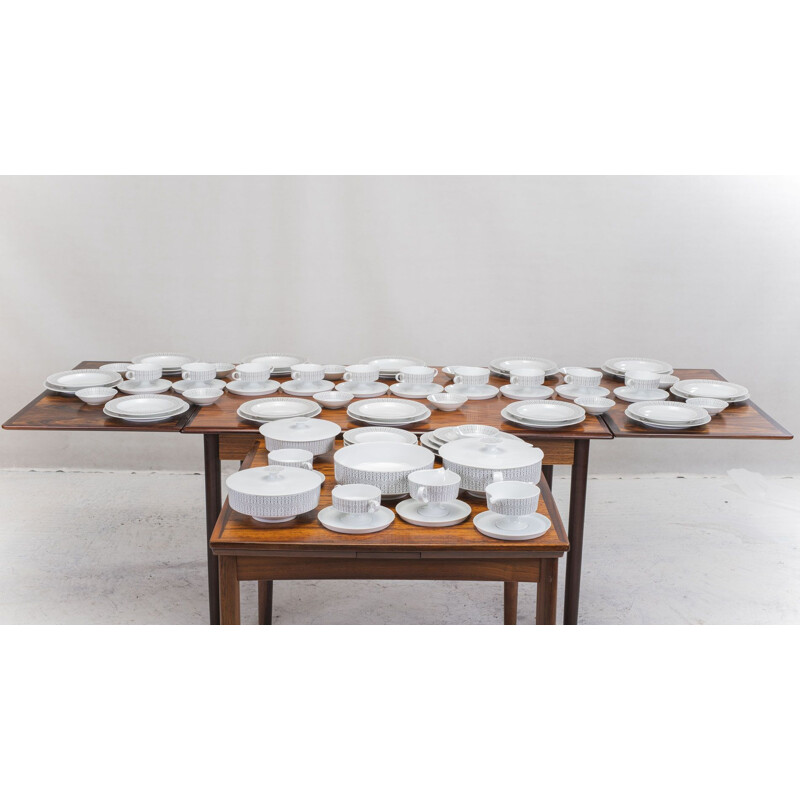 Vintage porcelain dinner set, Composition Secunda Gray, Rosenthal, Tapio Wirkkala, 1970s