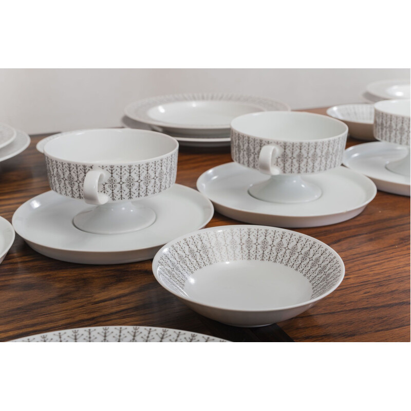 Tafelservice aus Vintage-Porzellan, Composition Secunda Gray, Rosenthal, Tapio Wirkkala, 1970