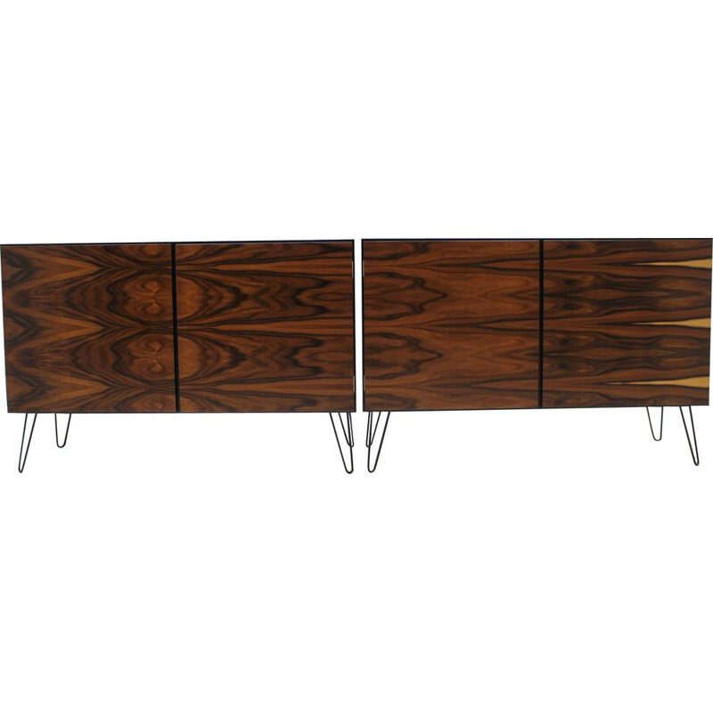 Pair of rosewood vintage sideboard by Omann Jun, 1960s