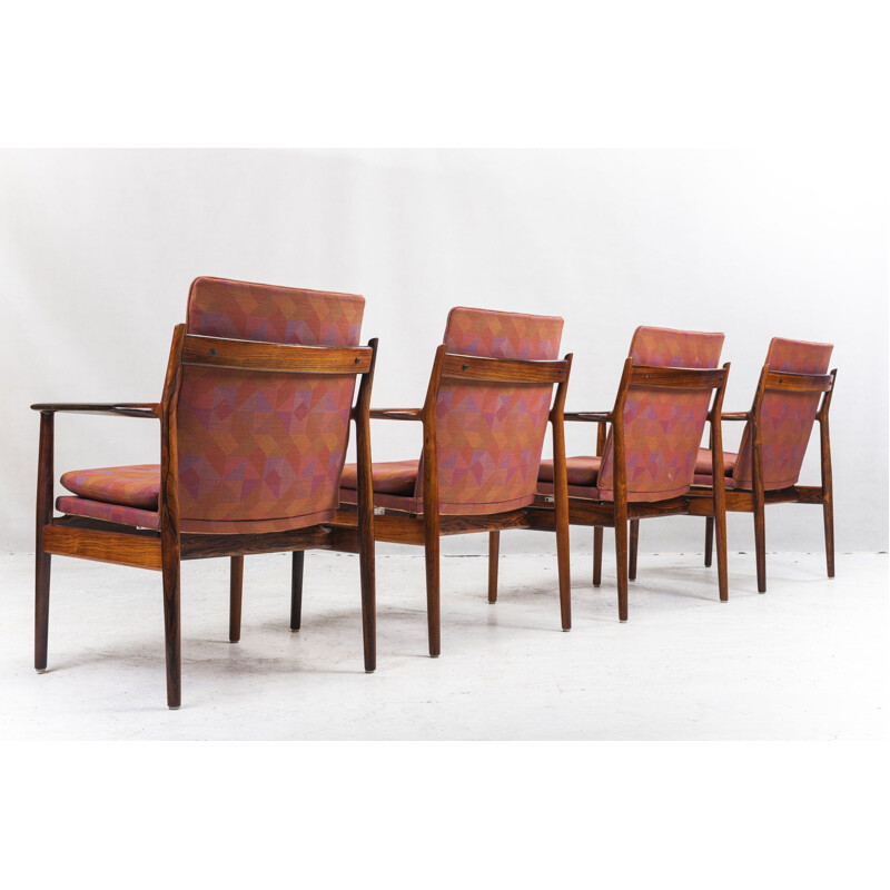 Set aus 4 Vintage-Lounge-Sesseln in Palisander Modell 341 von Arne Vodder für Sibast