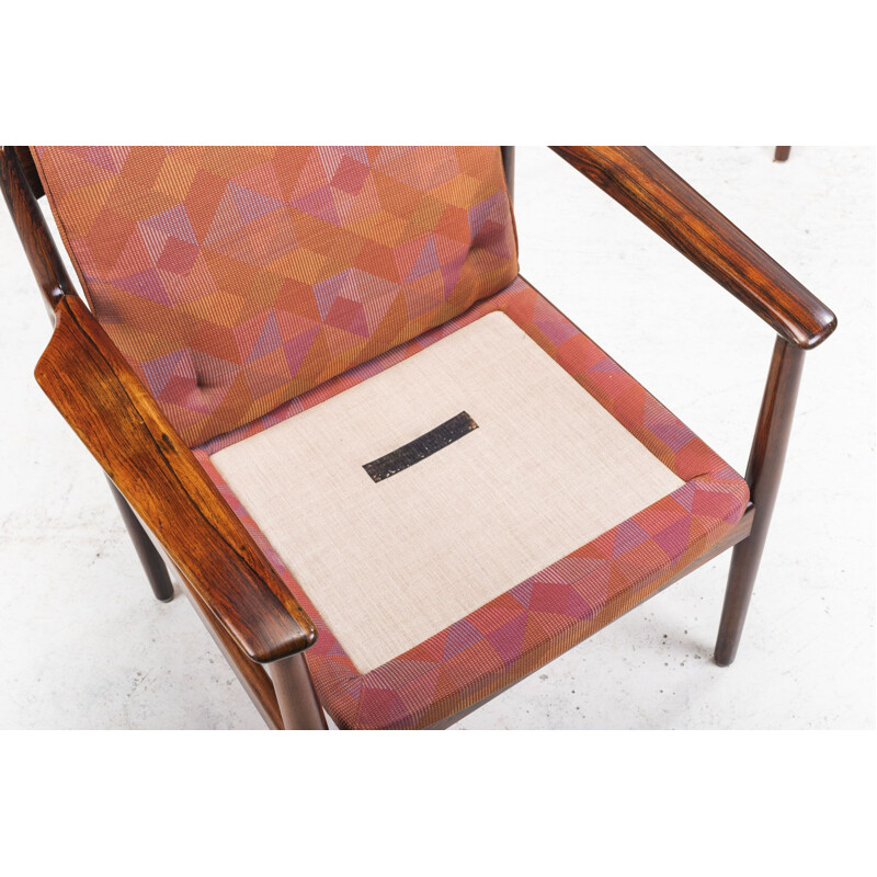 Set van 4 vintage rozenhouten lounge stoelen model 341 van Arne Vodder voor Sibast