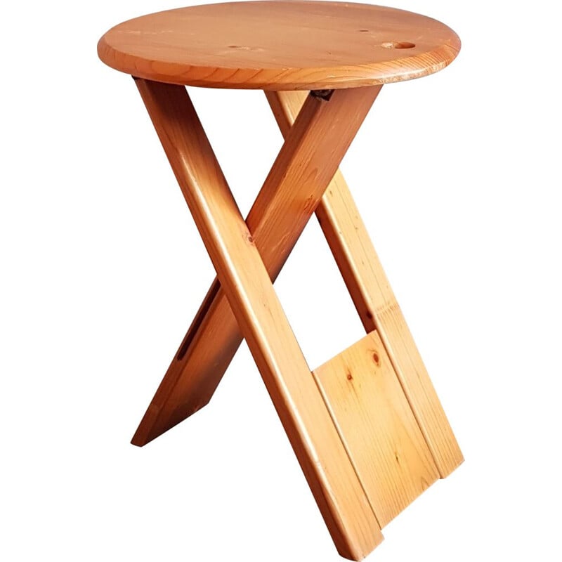 Vintage folding stool in wood