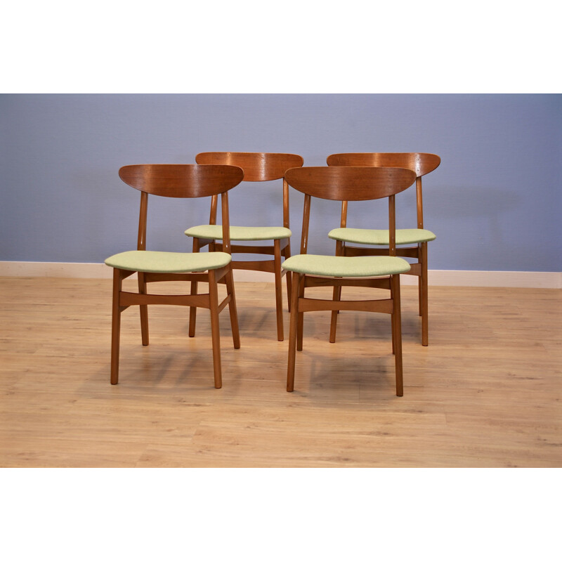 Set of 4 vintage Danish dining chairs in teak by Falsled Møbelfabrik, 1960s