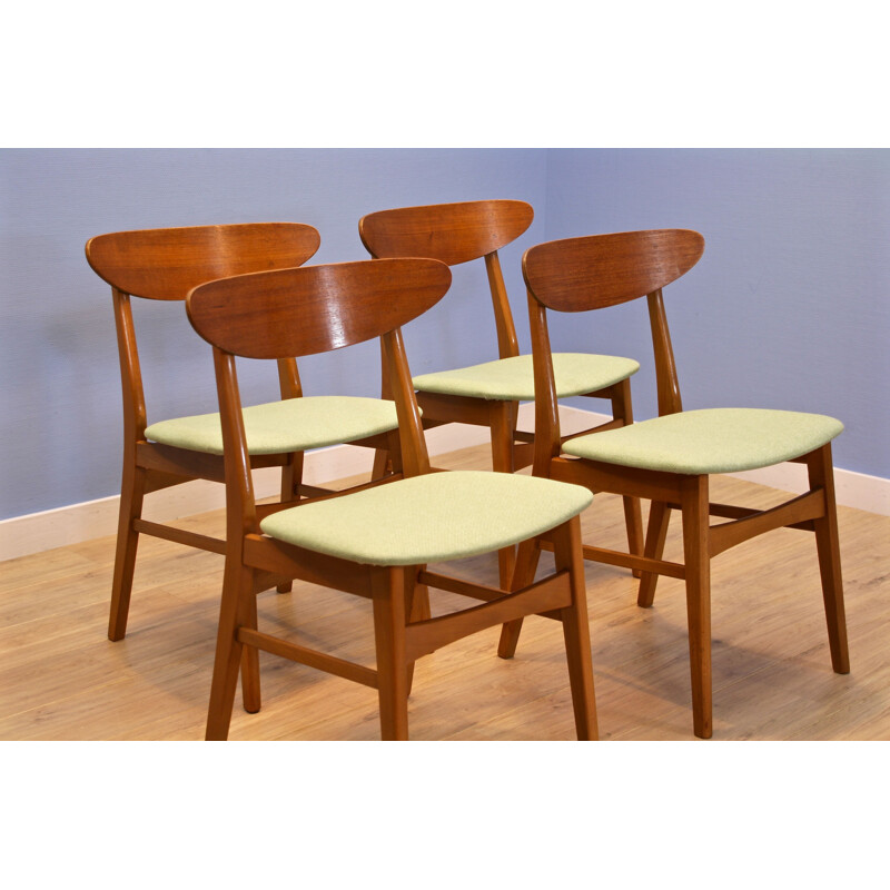 Set of 4 vintage Danish dining chairs in teak by Falsled Møbelfabrik, 1960s