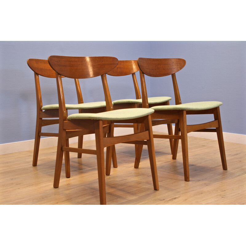 Set of 4 vintage Danish dining chairs in teak by Falsled Møbelfabrik, 1960s