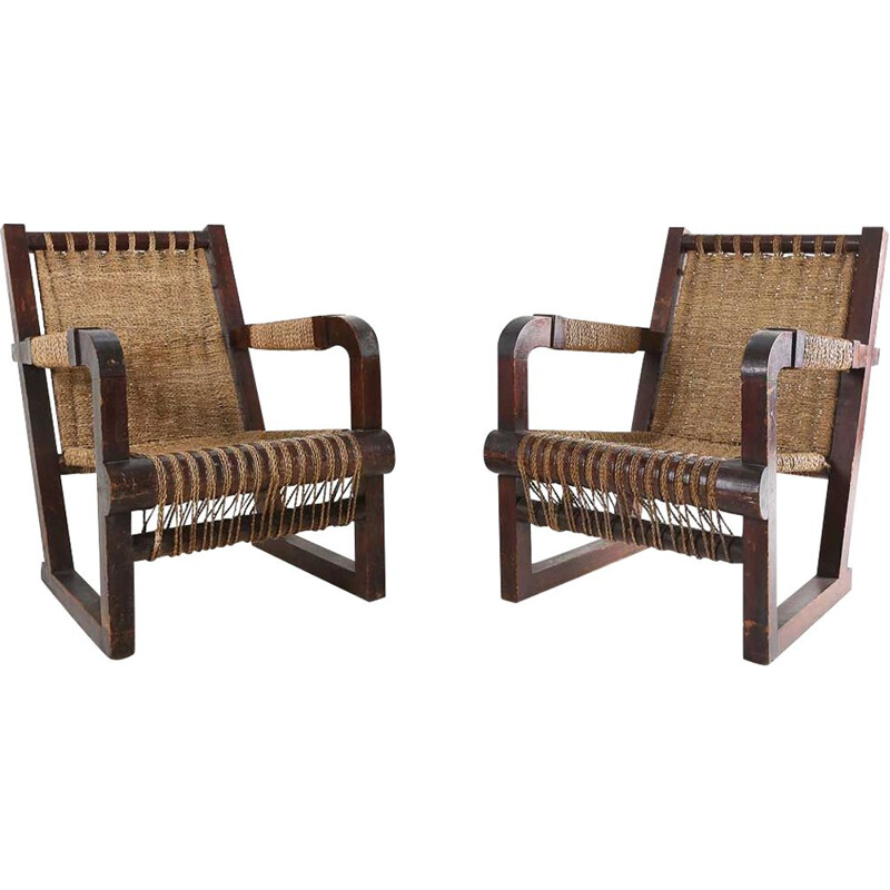 Pair of vintage French Art Deco chairs