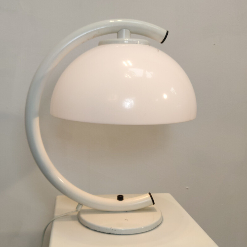 Vintage white mushroom desk lamp by Vrieland design, 1970