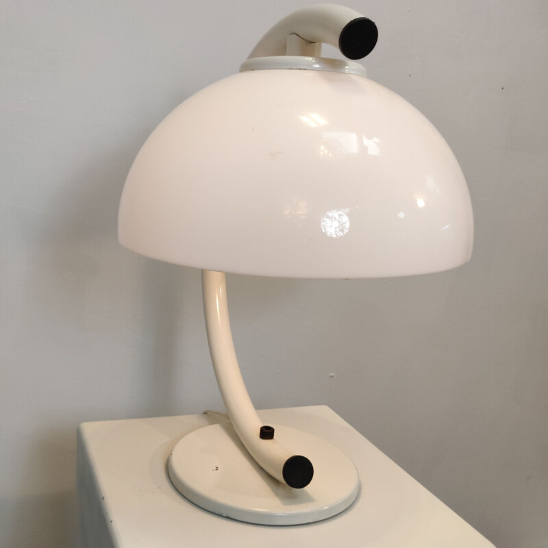 Vintage-Schreibtischlampe in Form eines weißen Pilzes von Vrieland design, 1970