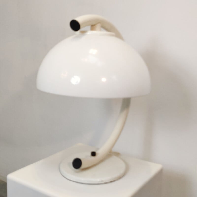 Lampe de bureau vintage en forme de champignon blanc par Vrieland design, 1970