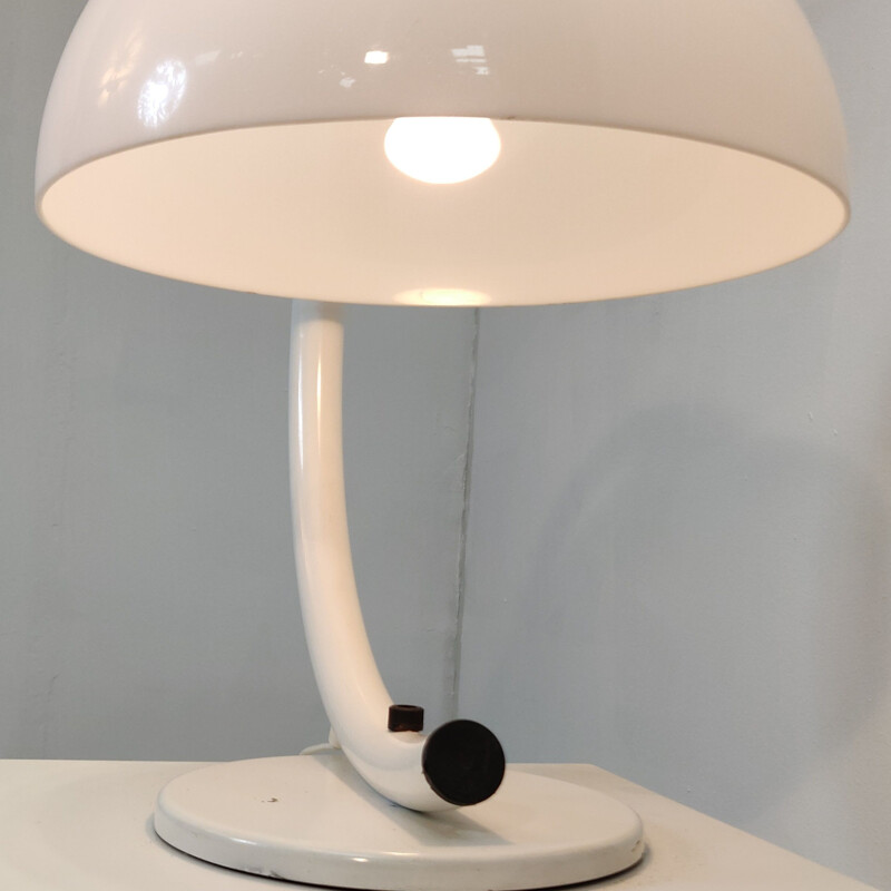 Vintage-Schreibtischlampe in Form eines weißen Pilzes von Vrieland design, 1970