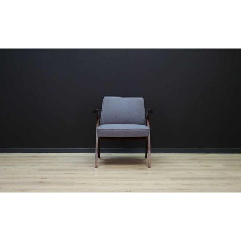 Grey vintage armchair by Józef Chierowski, 1980