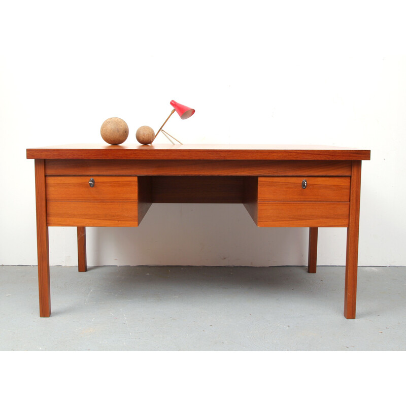 Scandinavian rectangular desk in teak - 1960s