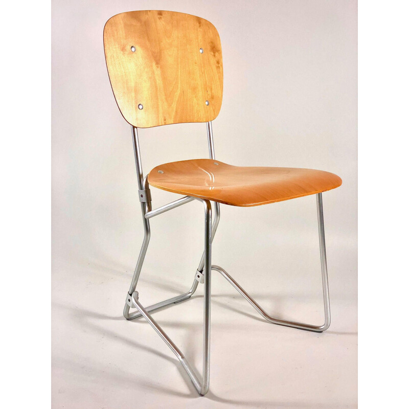 Vintage Aluflex chair by Armin Wirth for Hans Zollinger Sohre in Switzerland, 1950