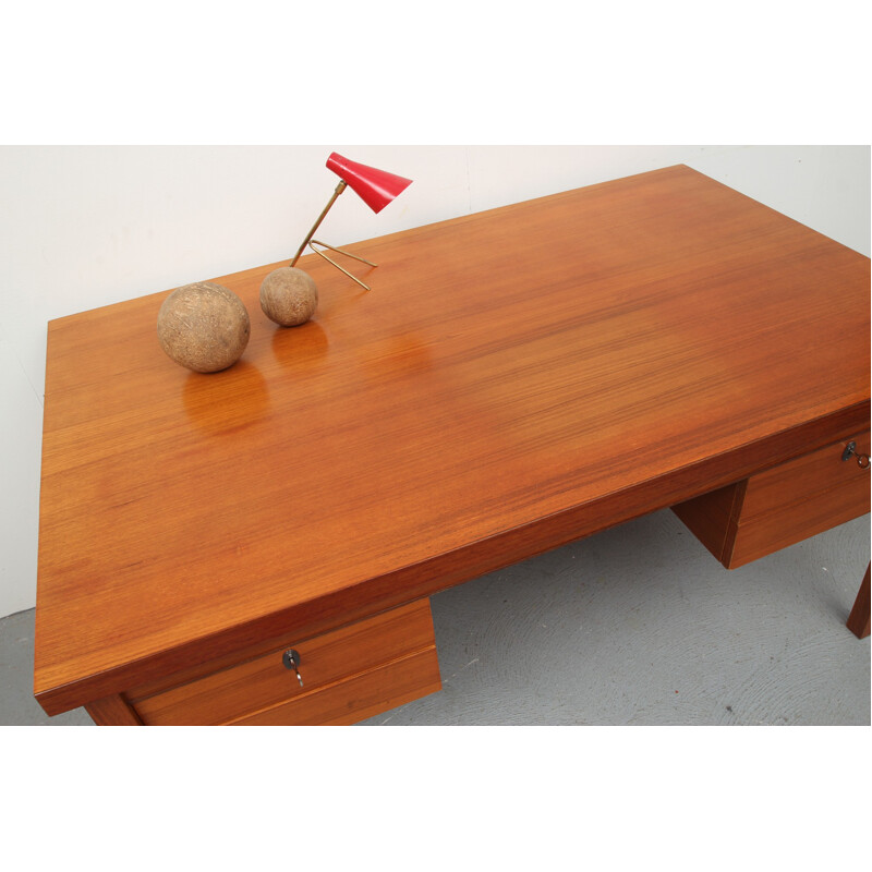 Scandinavian rectangular desk in teak - 1960s