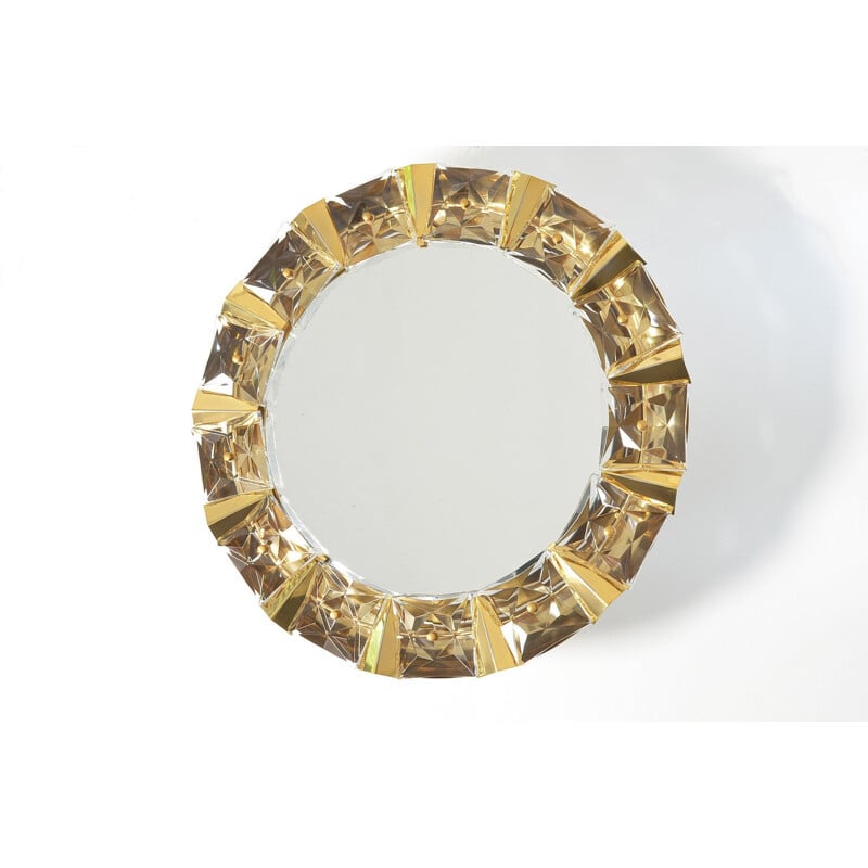 Gilded brass and glass vintage mirror from Kinkeldey, 1970s