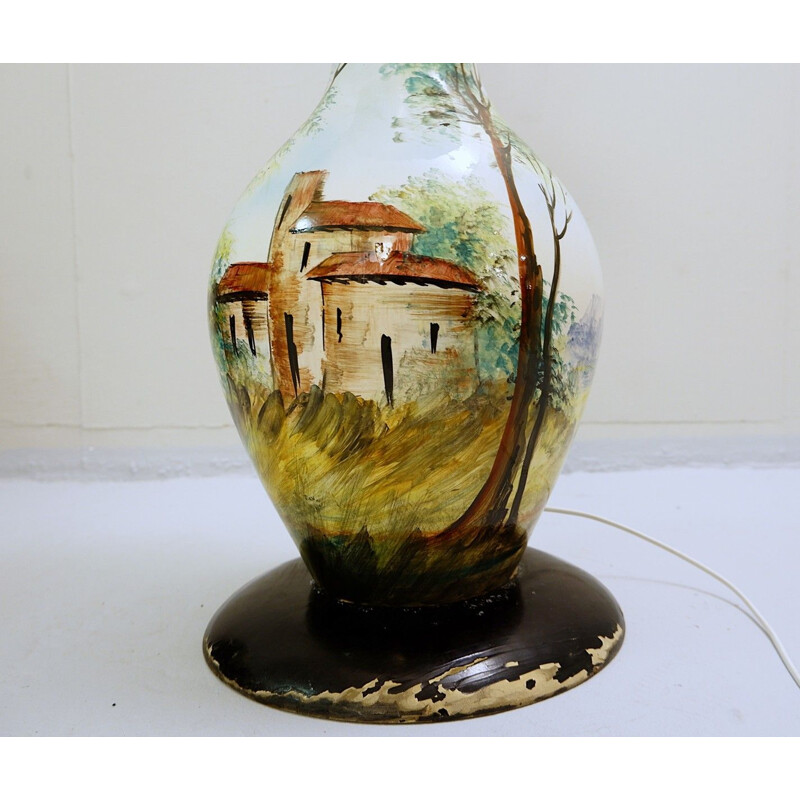 Vintage floor lamp in the shape of a vase in Italian ceramic